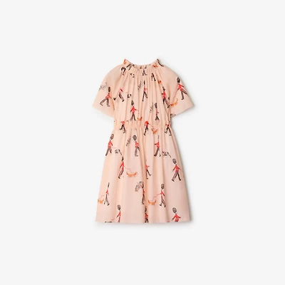 London Guard Cotton Dress in Slipper | Burberry® Official