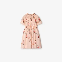 London Guard Cotton Dress in Slipper | Burberry® Official