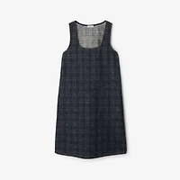 Check Denim Dress in Indigo - Women, Cotton | Burberry® Official