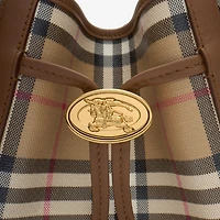 Mini Check Bucket Bag in Archive beige - Women, Cotton | Burberry® Official