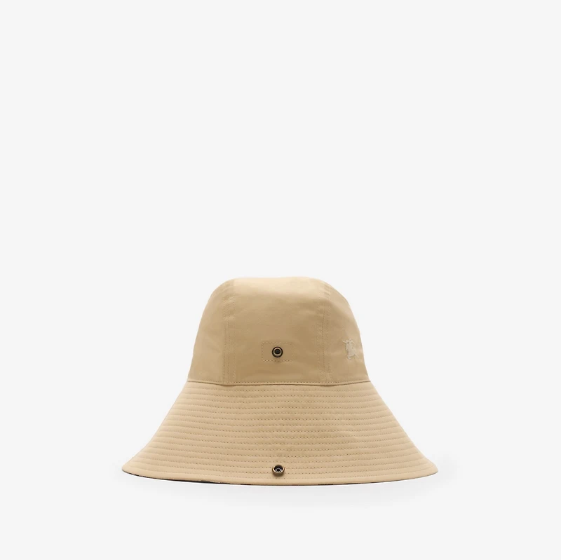 Check Brim Gabardine Hat in Flax - Men | Burberry® Official