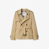 Cotton Blend Trench Jacket in Beige - Women, Nylon | Burberry® Official