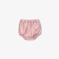 Check Cotton Dress with Bloomers in Peony pink - Children | Burberry® Official