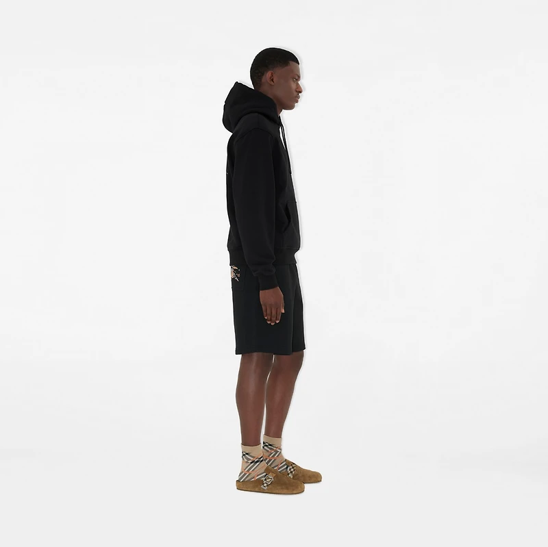 Cross Stitch EKD​ Cotton Shorts in Black - Men | Burberry® Official