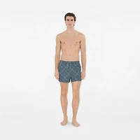Check Swim Shorts in Pewter - Men | Burberry® Official