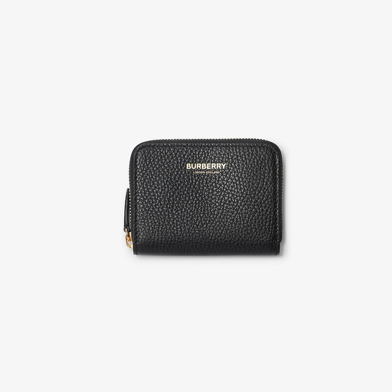 Leather Zip Wallet in Black - Women | Burberry® Official
