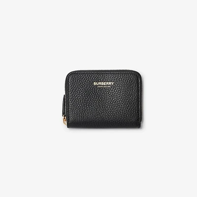 Leather Zip Wallet in Black - Women | Burberry® Official