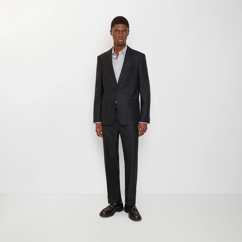 Check Wool Tailored Trousers in Tarmac grey/dark pewter grey - Men | Burberry® Official