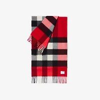 Check Cashmere Scarf in Red | Burberry® Official