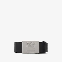 Reversible Leather Square Knight Stamp Belt in Black/hazel brown/silver - Men | Burberry® Official