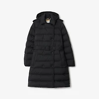 Mid-length Nylon Hooded Puffer Coat in Black - Women | Burberry® Official