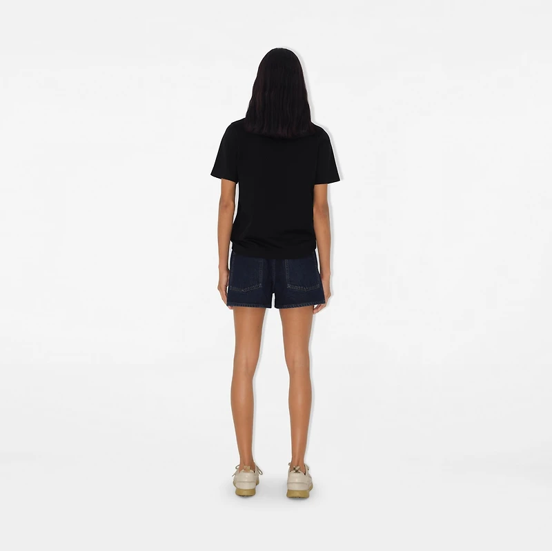 B Crest Cotton T-shirt in Black - Women | Burberry® Official