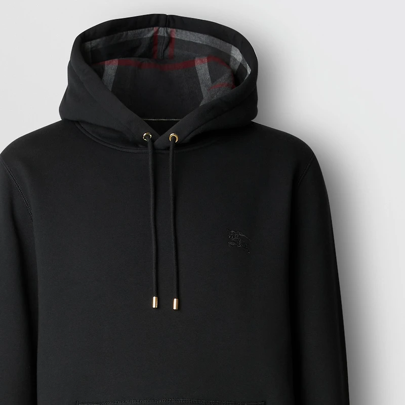 Embroidered EKD Cotton Blend Hoodie in Black - Men | Burberry® Official