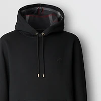 Embroidered EKD Cotton Blend Hoodie in Black - Men | Burberry® Official