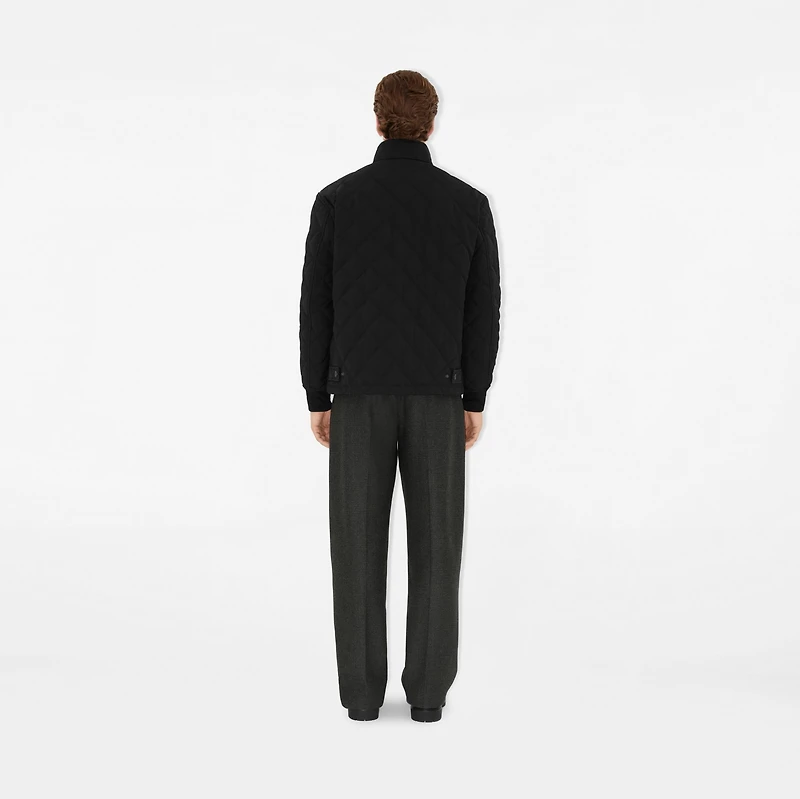 Quilted Thermoregulated Harrington Jacket in Black - Men | Burberry® Official