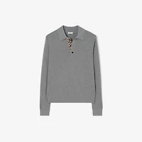 Long-sleeve Wool Polo Shirt in Grey - Men | Burberry® Official