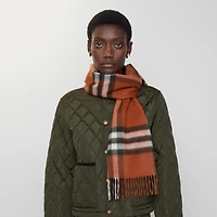Check Cashmere Scarf in Brick | Burberry® Official