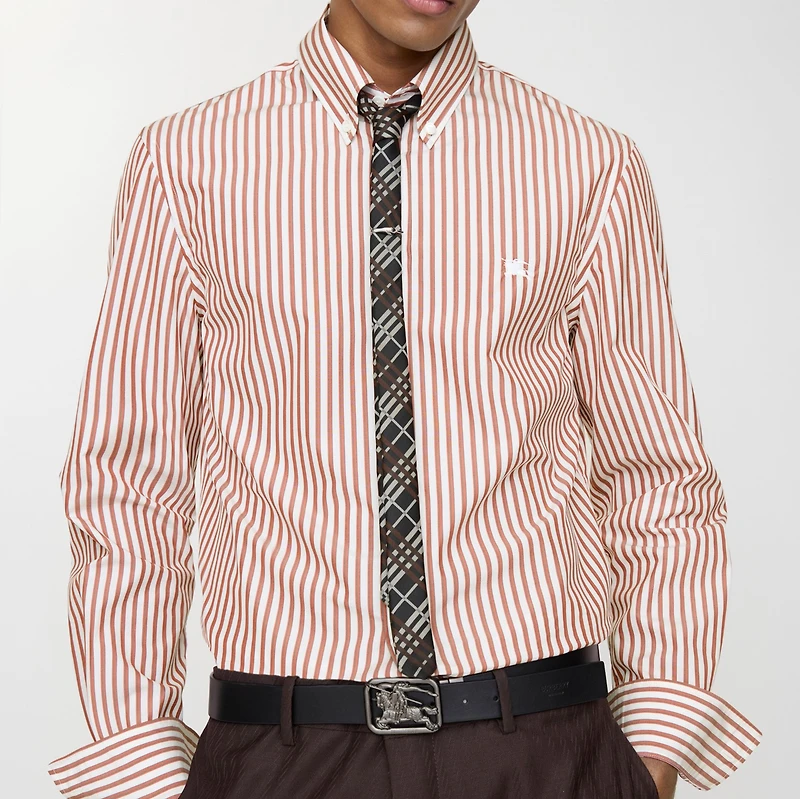 Skinny Check Silk Tie in Sandstone beige - Men | Burberry® Official