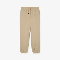 Landscape Label Cotton Jogging Pants in Dune beige melange - Women | Burberry® Official