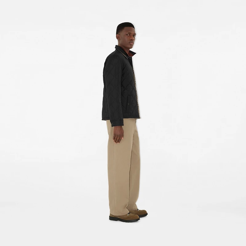 Reversible Quilted Nylon Overshirt in Black - Men | Burberry® Official