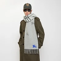 Reversible EKD Check Cashmere Scarf in Mitten grey | Burberry® Official