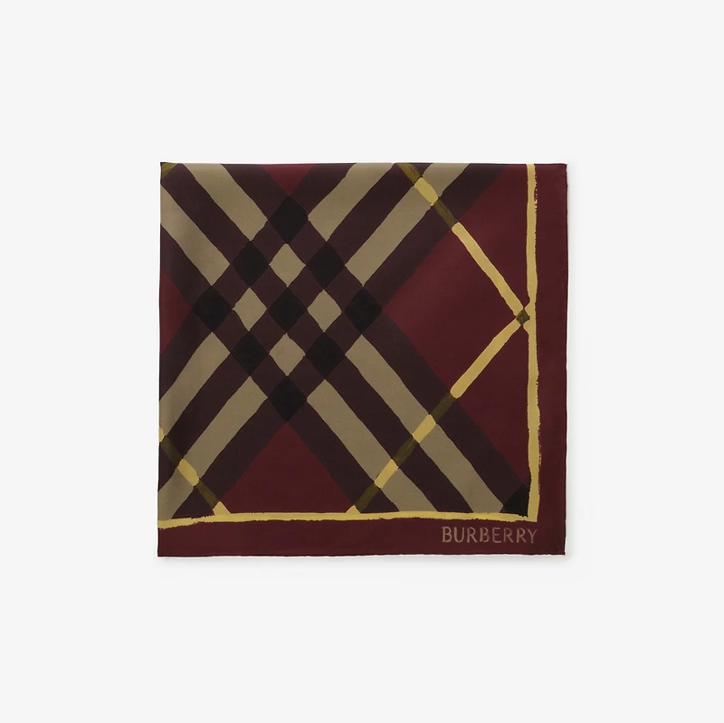 Watercolour Check Silk Scarf in Vineyard red | Burberry® Official
