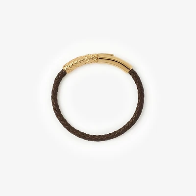 Leather Check Bracelet in Gold/military - Women | Burberry® Official