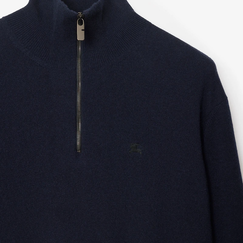 Cashmere Blend Half-zip Sweater in Navy - Men | Burberry® Official