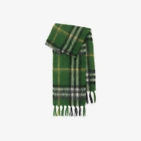 Check Mohair Wool Scarf in Leaf | Burberry® Official