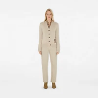 Check Label Wool Cardigan in Nutmeg - Women | Burberry® Official