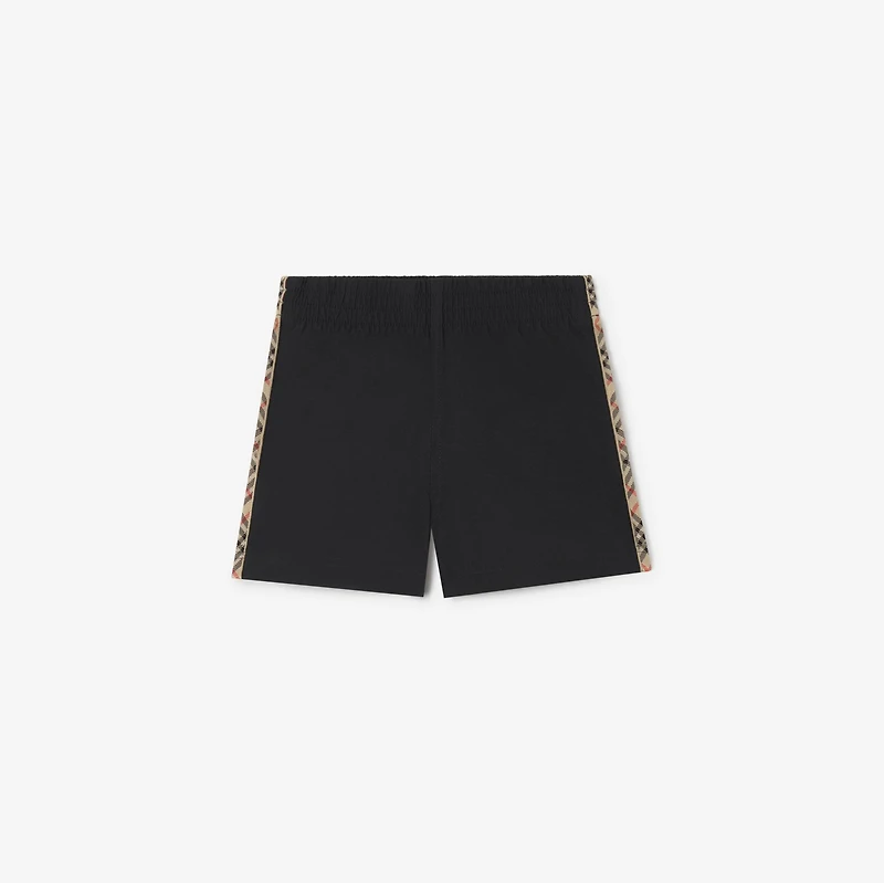 Check Trim Swim Shorts in Black | Burberry® Official