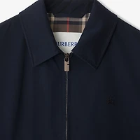 Gabardine Harrington Jacket in Navy - Men, Cotton | Burberry® Official