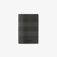 Check Passport Holder in Charcoal - Men, Canvas | Burberry® Official