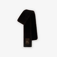 Narrow Label Shearling Scarf in Dark brown | Burberry® Official