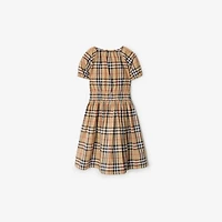 Check Cotton Dress in Sand beige | Burberry® Official