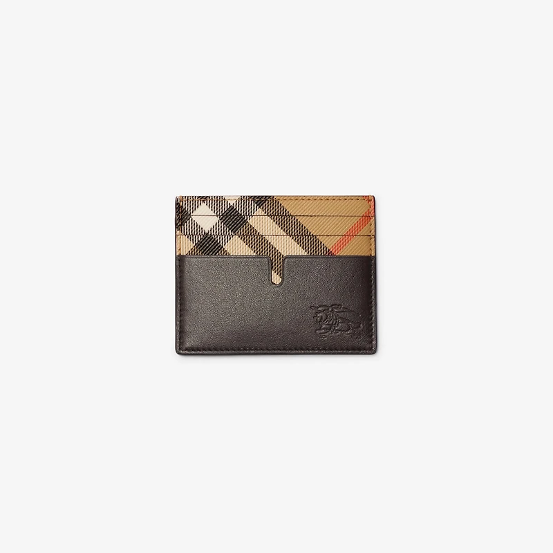 Tall Pop Check Card Case​ in Sand beige - Men | Burberry® Official
