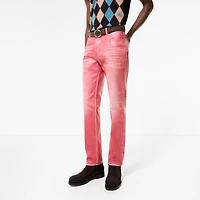 Slim Coated Jeans in Cherry pink - Men, Cotton | Burberry® Official