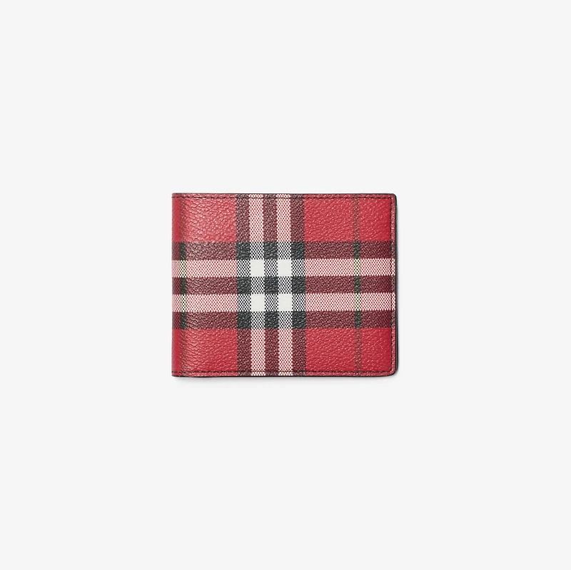 Check Slim Bifold Wallet​ in Post red - Men | Burberry® Official