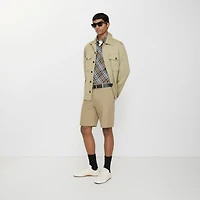Cotton Twill Shorts in Sparrow beige - Men | Burberry® Official