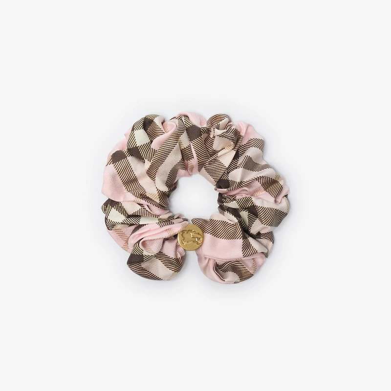 Check Silk Scrunchie in Bow pink | Burberry® Official