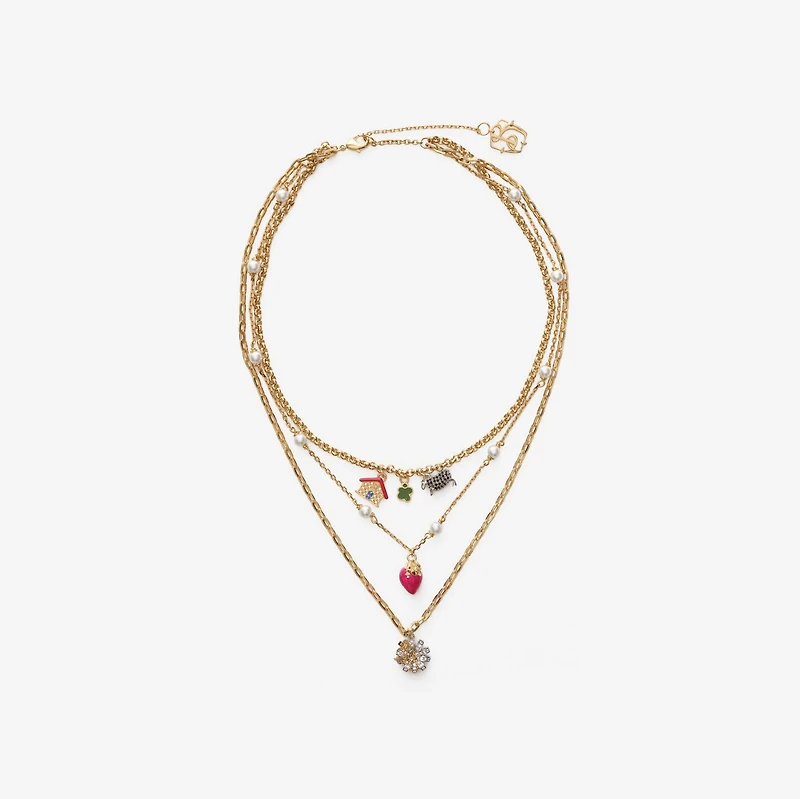 Multi-layered Charm Necklace in Gold/silver/multicolour - Women | Burberry® Official