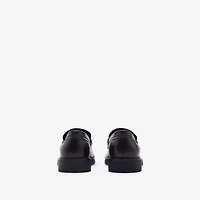 Leather Rogue Loafers in Log - Men | Burberry® Official