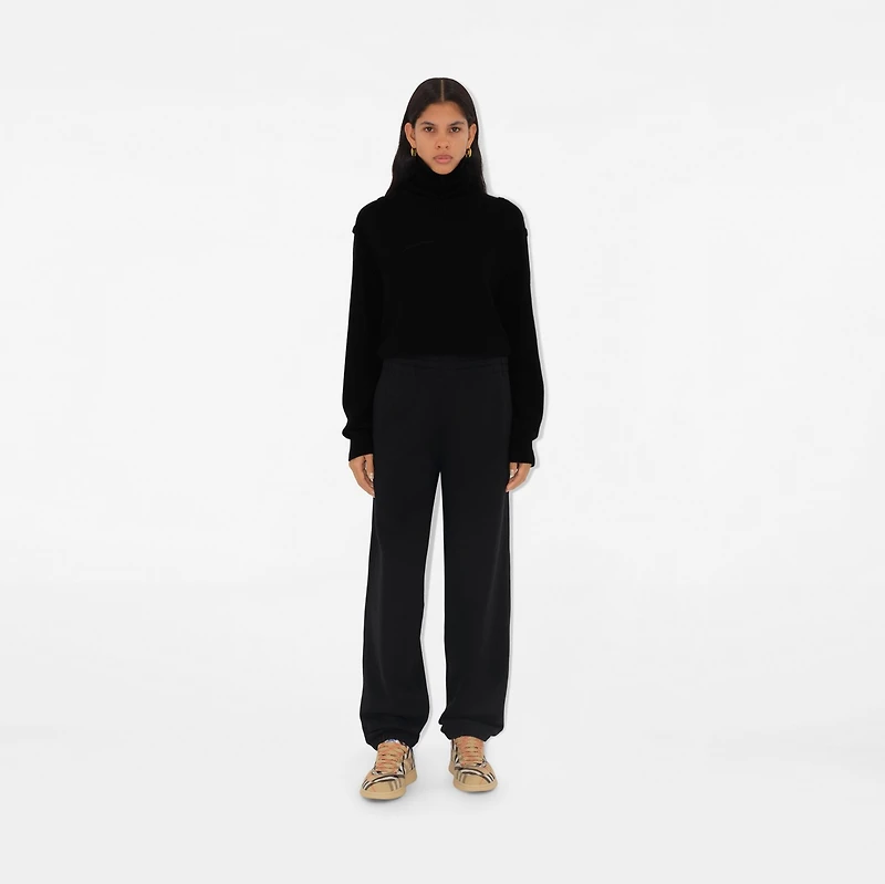 Check Label Cotton Jogging Pants in Black - Women | Burberry® Official