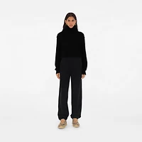 Check Label Cotton Jogging Pants in Black - Women | Burberry® Official