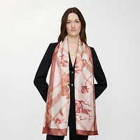 Wide Watercolour Check Silk Scarf in Quartz pink | Burberry® Official