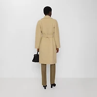 Reversible Wool Wrap Coat in Sand beige - Women | Burberry® Official