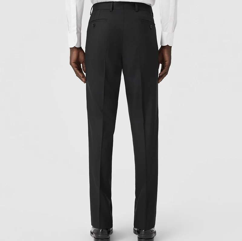 Slim Fit Wool Tailored Trousers in Black - Men | Burberry® Official