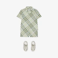 Check Cotton Shirt in Breeze | Burberry® Official