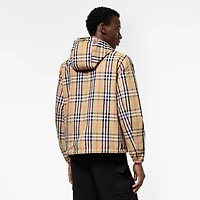 Reversible Check Newport Hooded Jacket in Sand beige - Men, Nylon | Burberry® Official