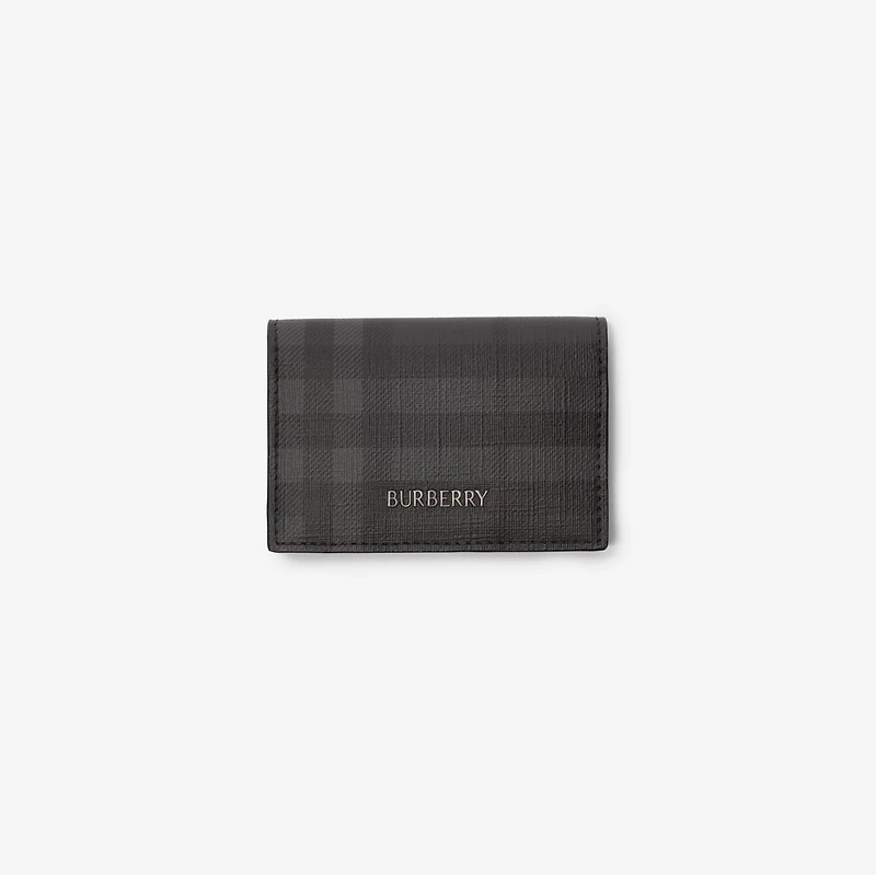 City Check Bifold Card Case in Iron grey - Men, Cotton, Technical | Burberry® Official